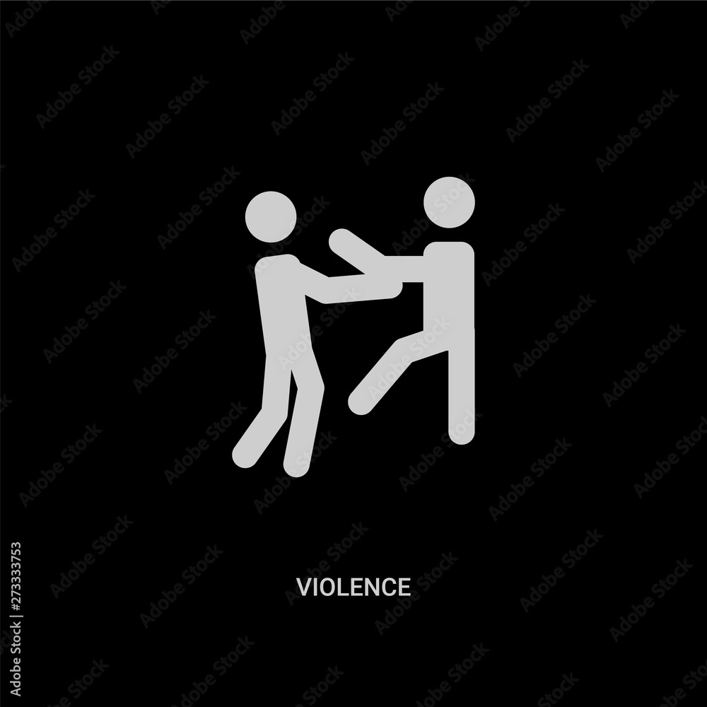 white violence vector icon on black background. modern flat violence from law and justice concept vector sign symbol can be use for web, mobile and logo. white violence vector icon on black background. modern flat violence from law and justice concept vector sign symbol can be use for web, mobile and logo.