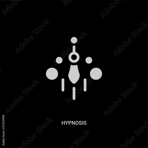 white hypnosis vector icon on black background. modern flat hypnosis from magic concept vector sign symbol can be use for web, mobile and logo.