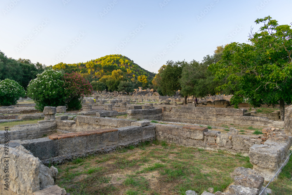 Ancient ruins in Olympia, Peloponnese, Greece Ancient ruins in Olympia, Peloponnese, Greece