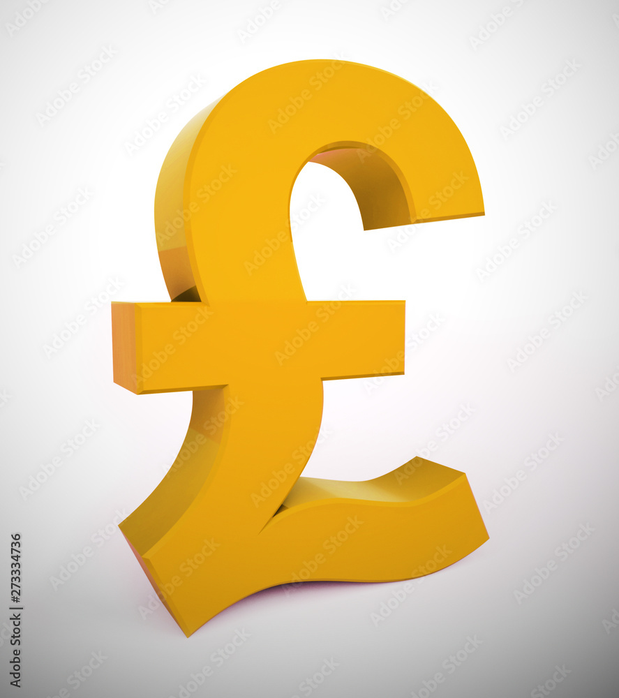 British pound sign concept depicts United Kingdom currency and finance - 3d illustration British pound sign concept depicts United Kingdom currency and finance - 3d illustration
