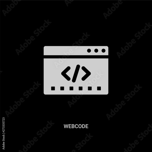 white webcode vector icon on black background. modern flat webcode from marketing concept vector sign symbol can be use for web, mobile and logo. © Meth Mehr