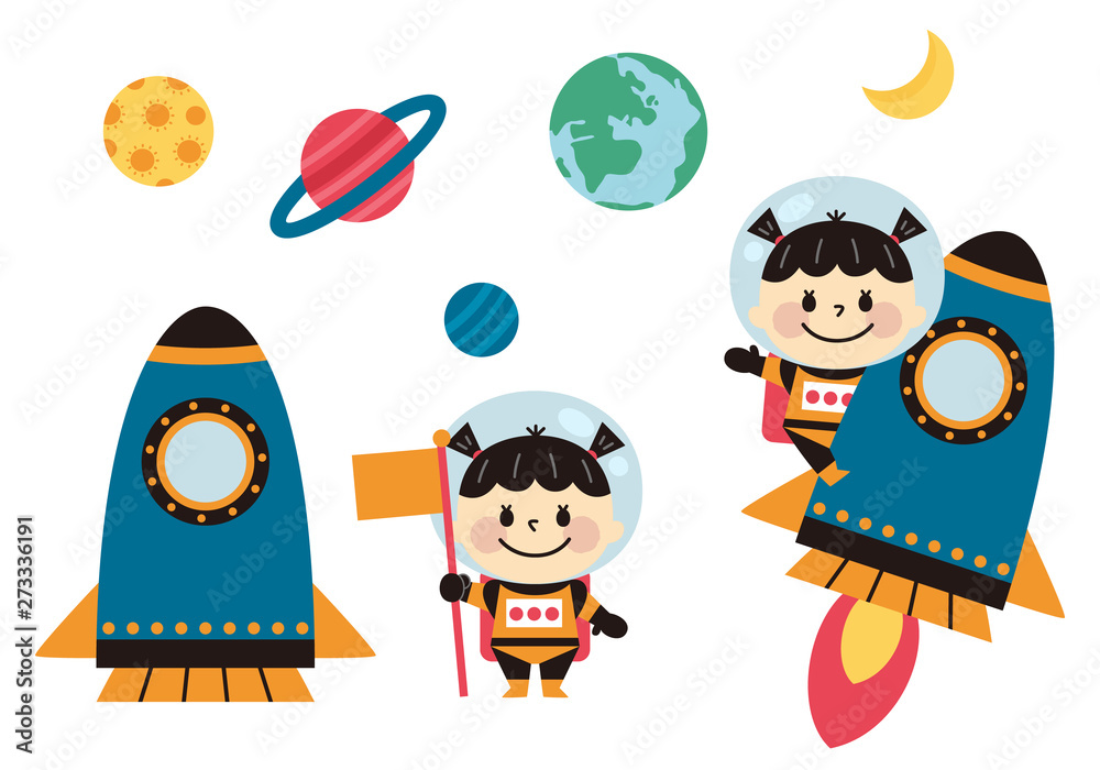 女の子と宇宙 Stock ベクター Adobe Stock