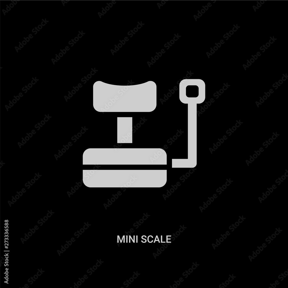 white mini scale vector icon on black background. modern flat mini scale from measurement concept vector sign symbol can be use for web, mobile and logo. white mini scale vector icon on black background. modern flat mini scale from measurement concept vector sign symbol can be use for web, mobile and logo.
