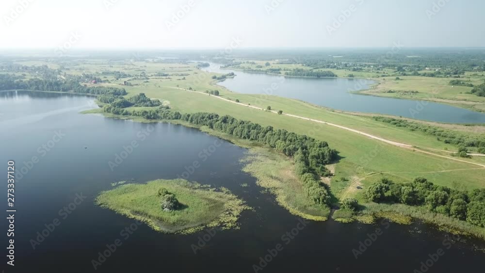 Beautiful landscape between three lakes Beautiful landscape between three lakes