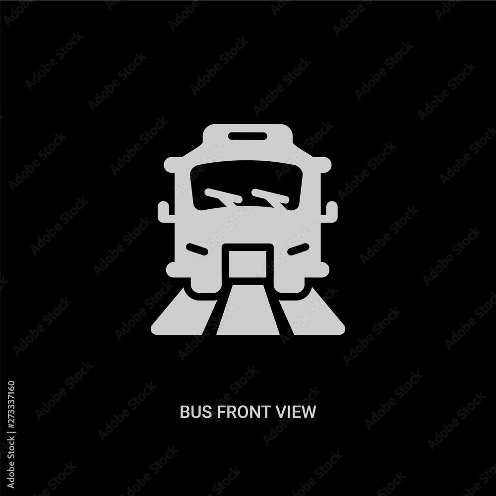 white bus front view vector icon on black background. modern flat bus front view from mechanicons concept vector sign symbol can be use for web, mobile and logo. white bus front view vector icon on black background. modern flat bus front view from mechanicons concept vector sign symbol can be use for web, mobile and logo.