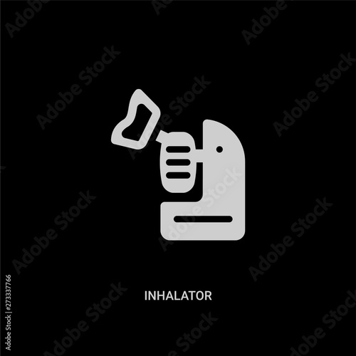 white inhalator vector icon on black background. modern flat inhalator from medical concept vector sign symbol can be use for web, mobile and logo.