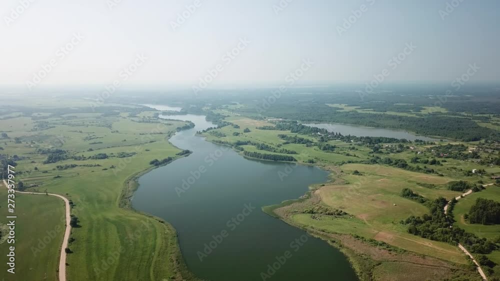 Beautiful landscape between three lakes Beautiful landscape between three lakes