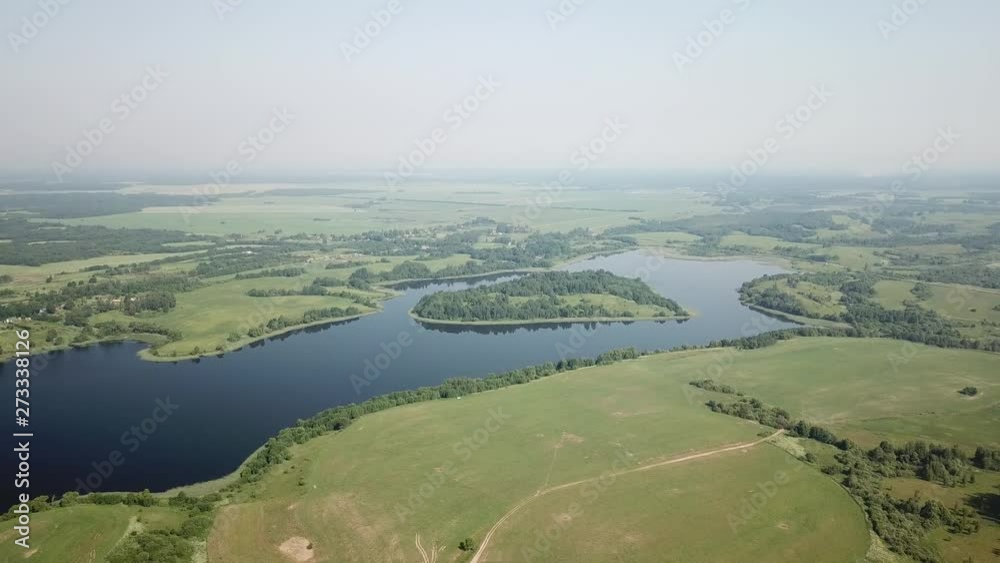 Beautiful landscape between three lakes Beautiful landscape between three lakes
