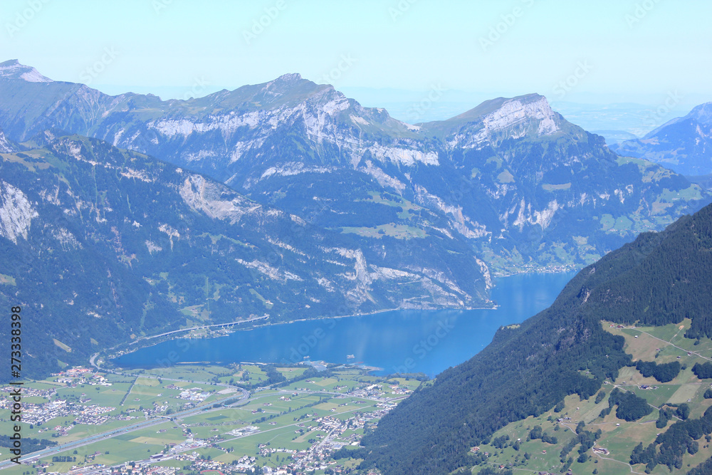 Wonderful view at a sunny summer say across the Reuss-valley