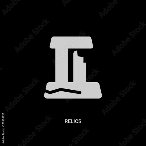 white relics vector icon on black background. modern flat relics from museum concept vector sign symbol can be use for web, mobile and logo.