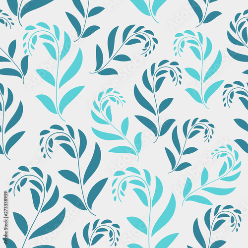 Floral seamless pattern. Foliage seamless pattern design with pastel color. Tropical leaves pattern background