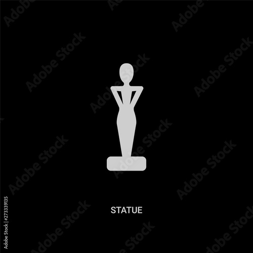 white statue vector icon on black background. modern flat statue from museum concept vector sign symbol can be use for web, mobile and logo.