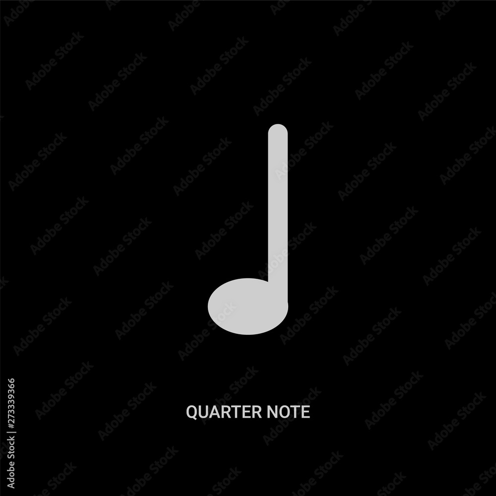 white quarter note vector icon on black background. modern flat quarter note from music and media concept vector sign symbol can be use for web, mobile and logo. white quarter note vector icon on black background. modern flat quarter note from music and media concept vector sign symbol can be use for web, mobile and logo.