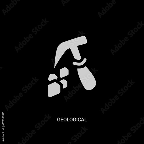 white geological vector icon on black background. modern flat geological from museum concept vector sign symbol can be use for web, mobile and logo.