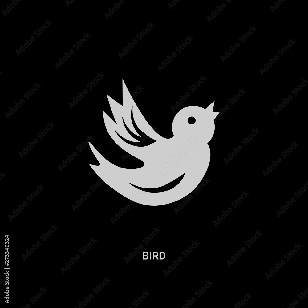 white bird vector icon on black background. modern flat bird from nature concept vector sign symbol can be use for web, mobile and logo. white bird vector icon on black background. modern flat bird from nature concept vector sign symbol can be use for web, mobile and logo.