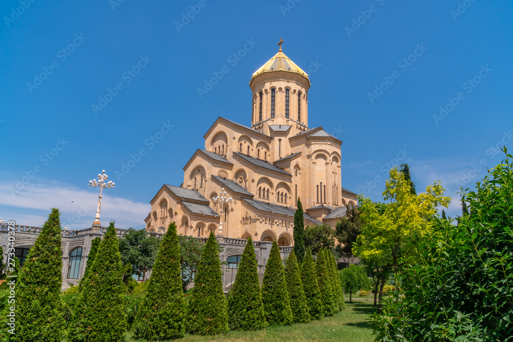 Holy Trinity Cathedral of Tbilisi (Sameba) - the main cathedral of the Georgian Orthodox Church located in Tbilisi, the capital of Georgia Holy Trinity Cathedral of Tbilisi (Sameba) - the main cathedral of the Georgian Orthodox Church located in Tbilisi, the capital of Georgia