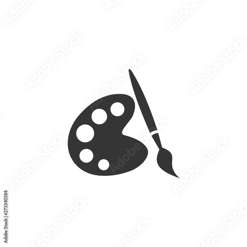 Painter palette and Paint brush icon symbol vector . paint brush logo designs Illustration