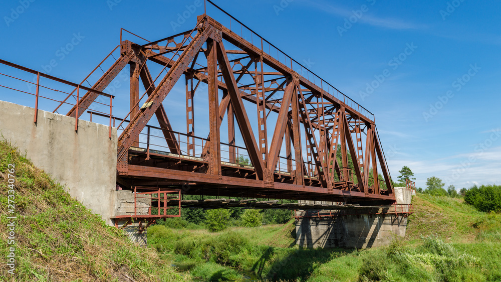Railway bridge over the river Railway bridge over the river