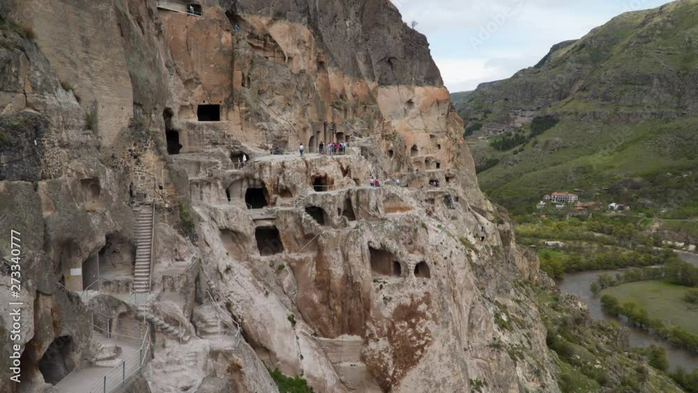 The cave city of Vardzia, carved into the rocks at 1300 meters above sea level, is one of the main attractions of Georgia. The cave city of Vardzia, carved into the rocks at 1300 meters above sea level, is one of the main attractions of Georgia.