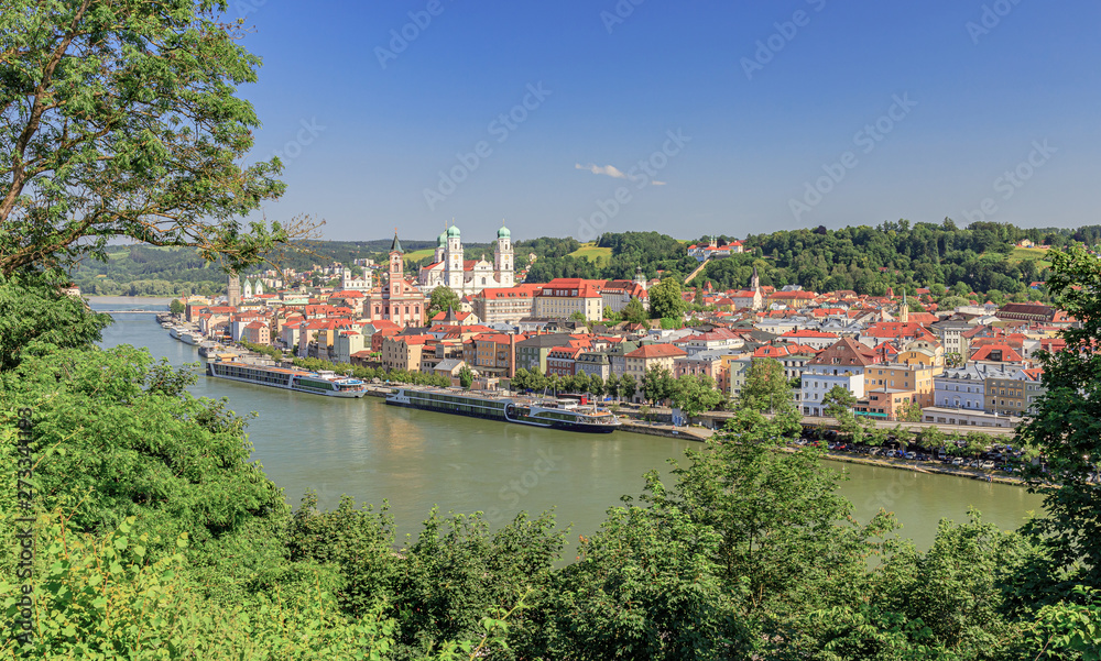 Summer in Passau at the Danube River