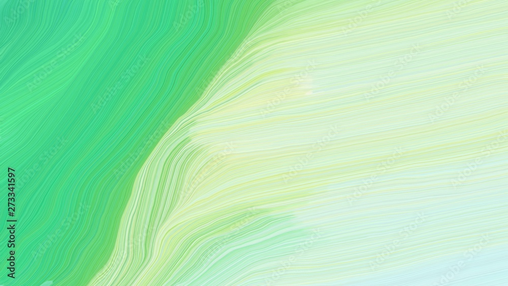 curved lines artwork with tea green, medium sea green and pastel green colors. abstract dynamic wallpaper background and creative drawing design. illustration art