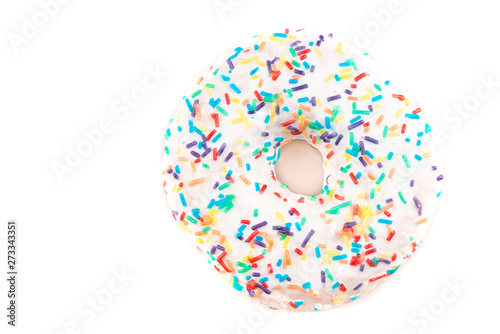 white donut on white background