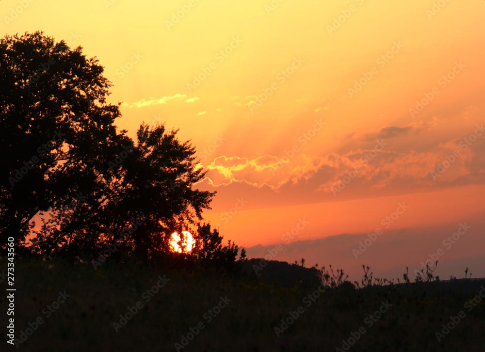 Colorful clouds during a sunset in Germany Colorful clouds during a sunset in Germany