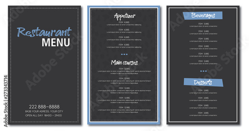 Restaurant menu flyer template design