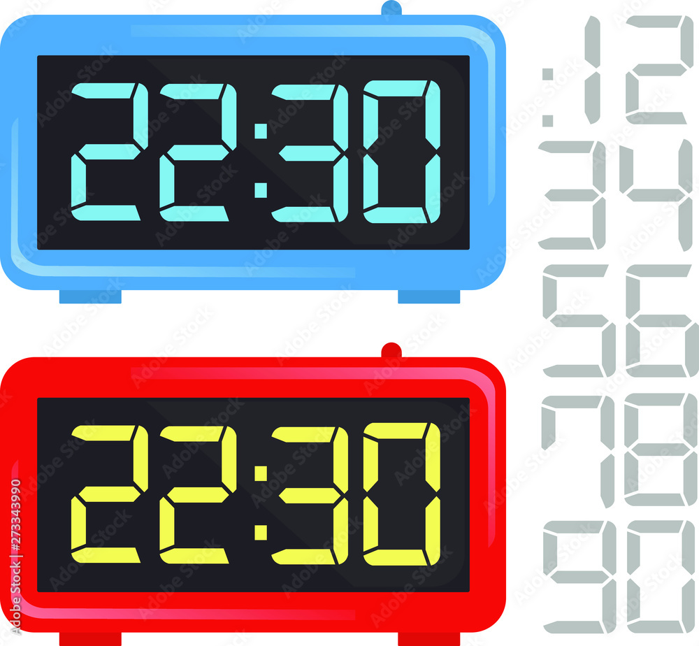 set of digital clocks set of digital clocks