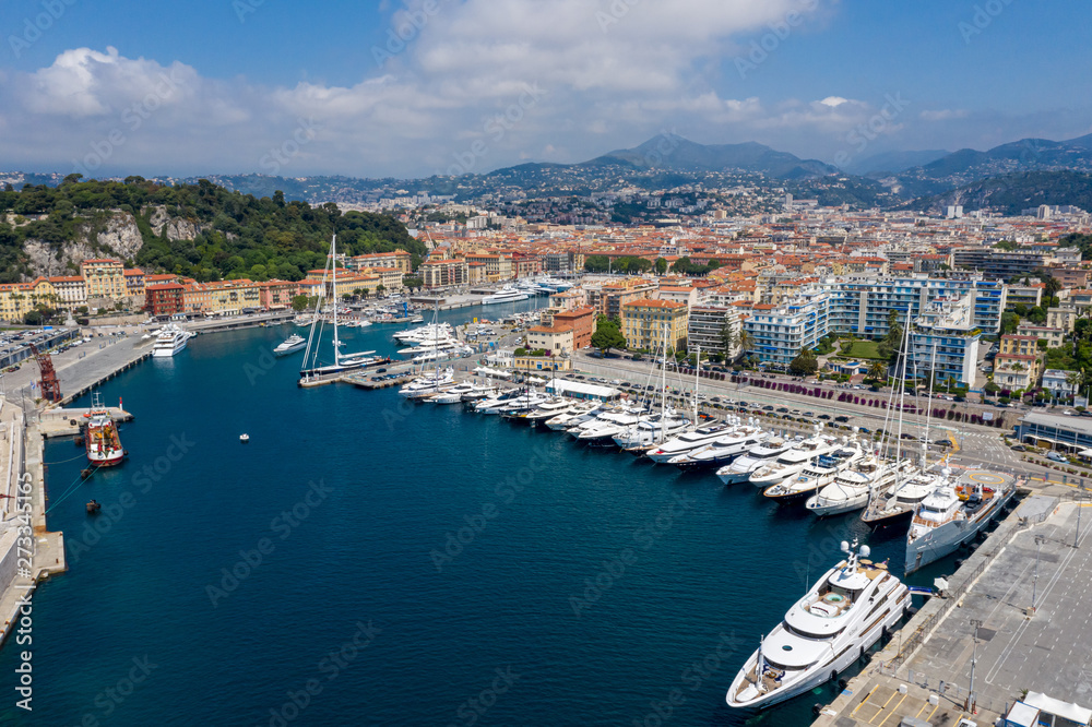 panoramic view of port of Nice