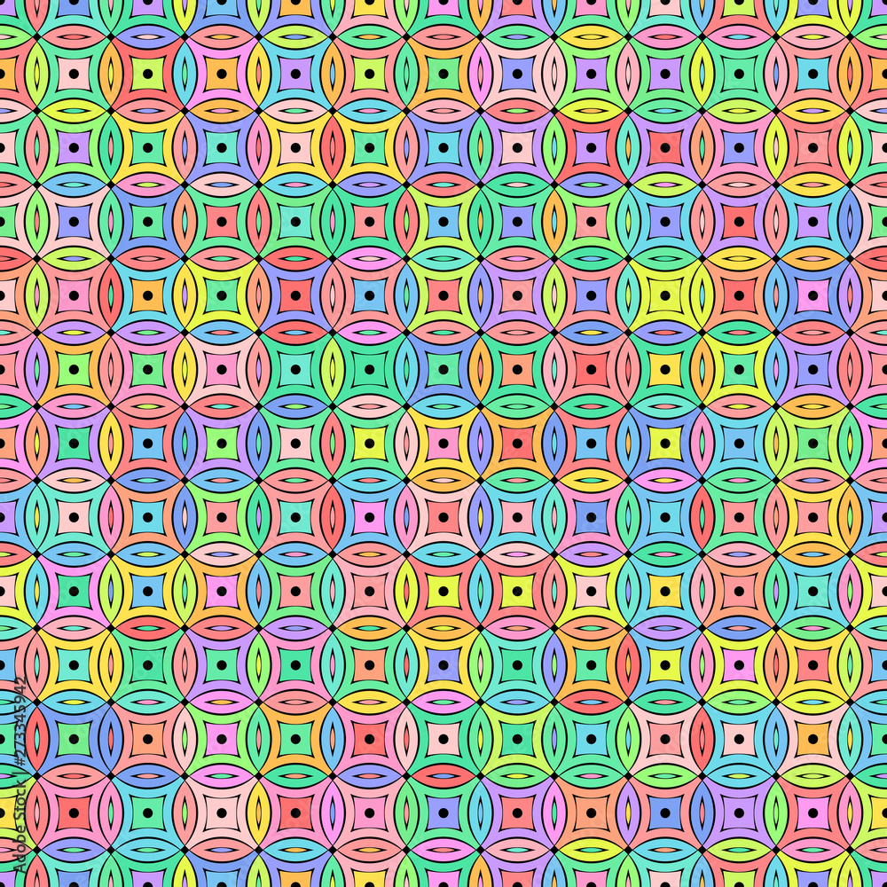 Vector illustration - Colorful cute abstract geometric seamless pattern