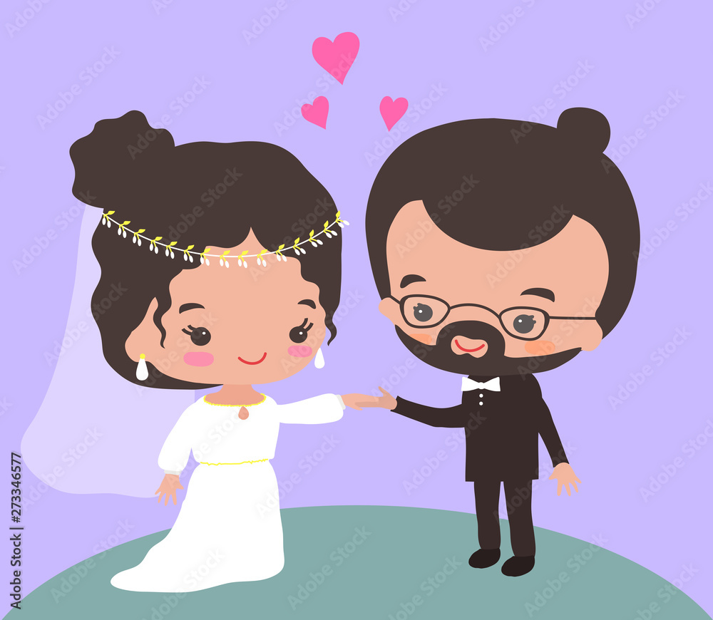 Beautiful husband and wife on a purple background. Illustration. Beautiful husband and wife on a purple background. Illustration.
