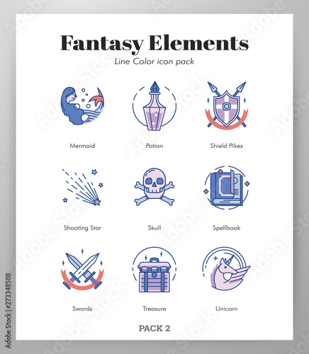 Fantasy icons LineColor pack