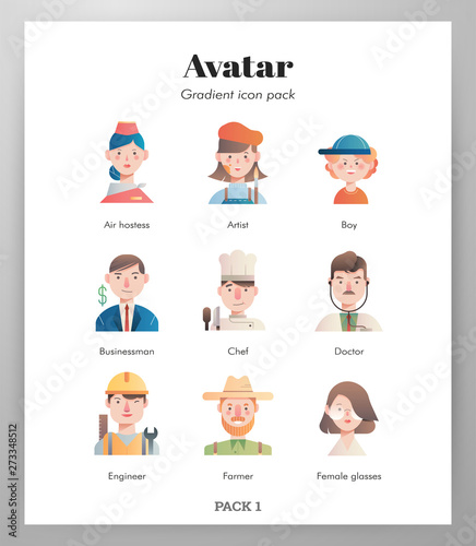 Avatar icons gradient pack