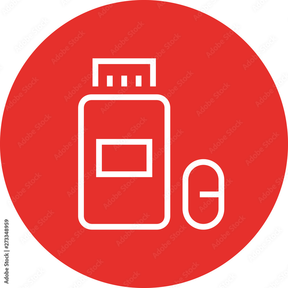 Prescription Bottle With Pill Outline Icon Prescription Bottle With Pill Outline Icon