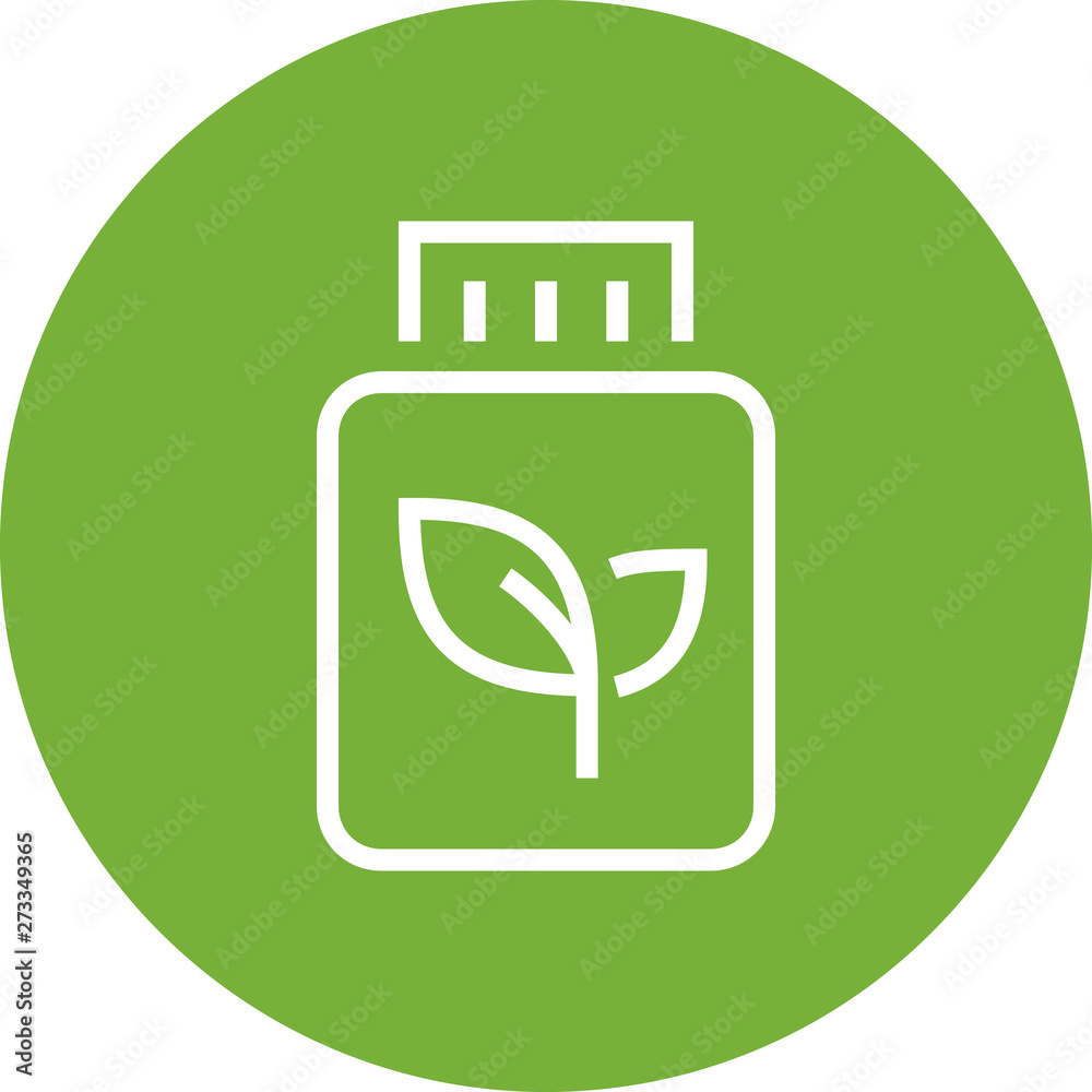 Herbal Supplement Bottle Outline Icon Herbal Supplement Bottle Outline Icon