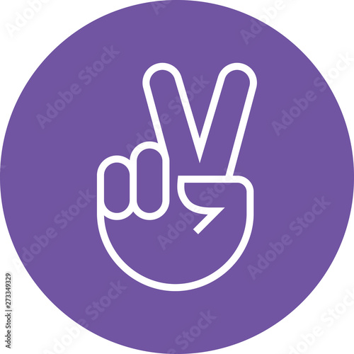Hand Gesture Peace Sign Victory Outline Icon