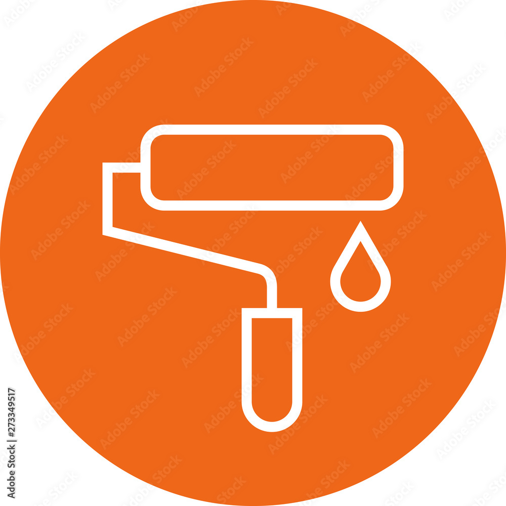 Paint Roller Home Renovation Outline Icon Paint Roller Home Renovation Outline Icon