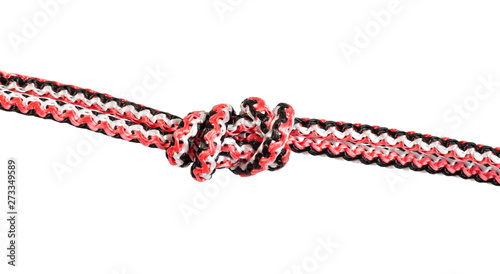 another side of Ring Knot (Water Knot) on rope