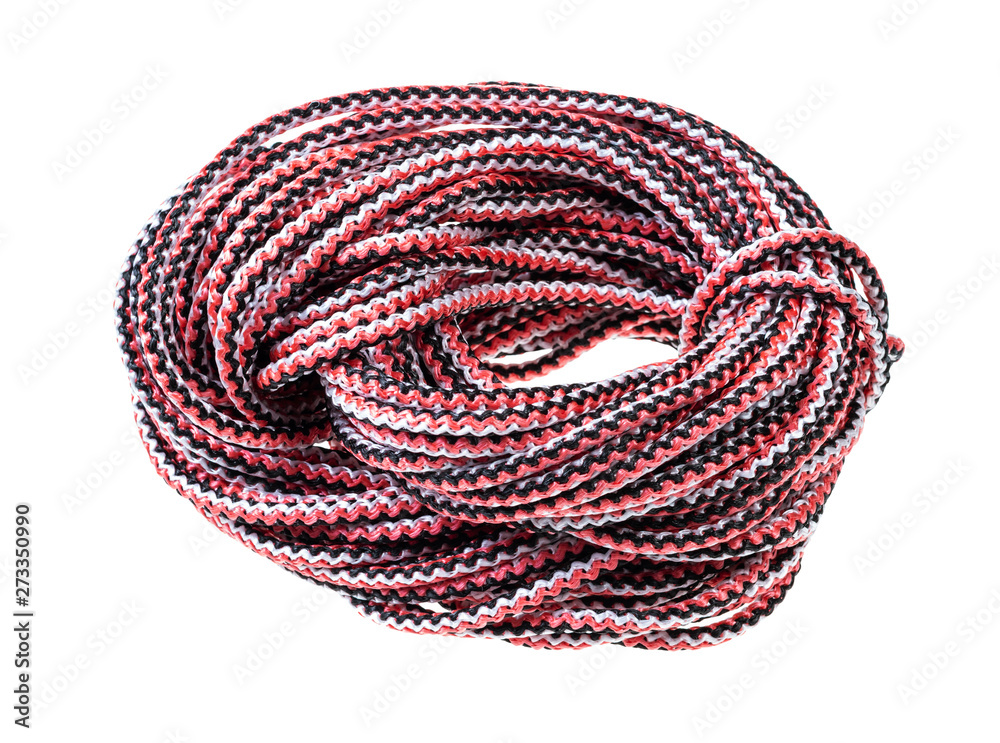 bight of multicolour synthetic rope cut out bight of multicolour synthetic rope cut out