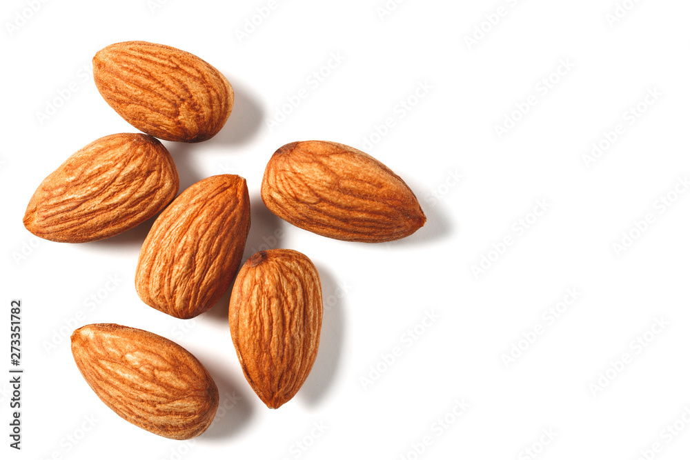 Almonds nut isolated on white background. Almonds nut isolated on white background.