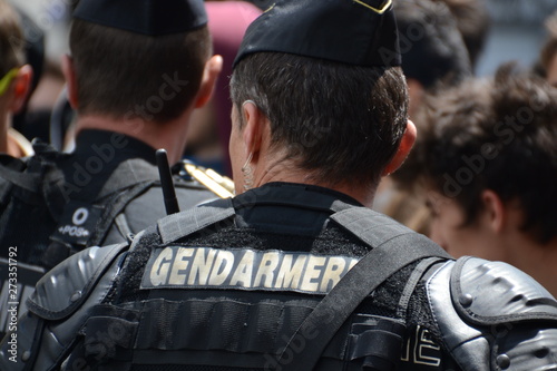 Gendarme photographed during a protest