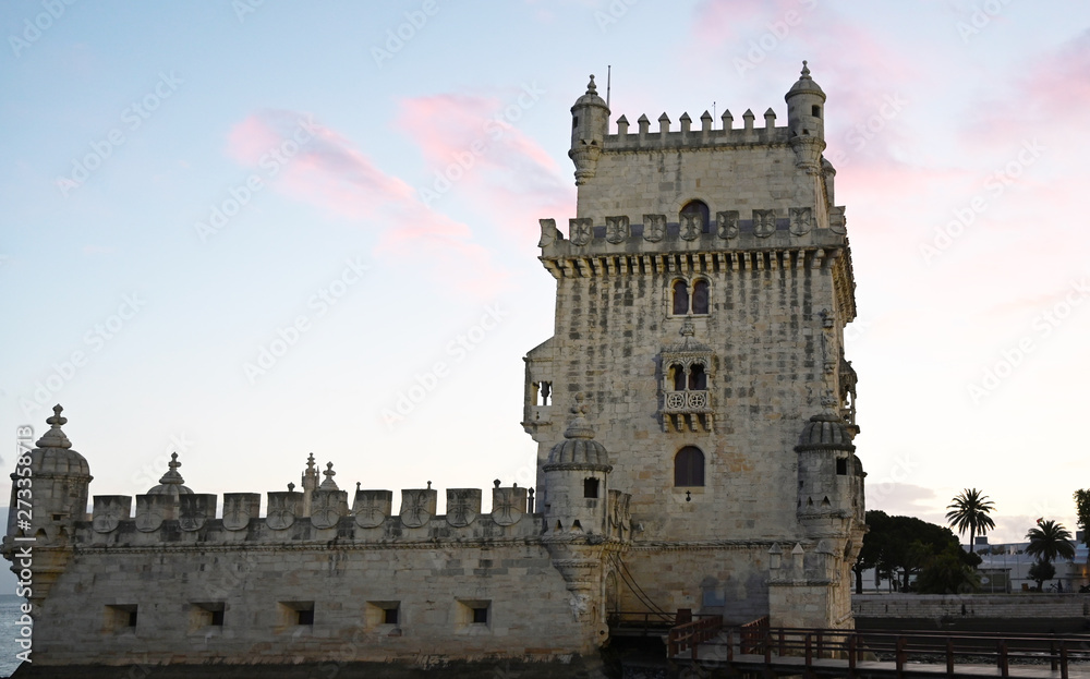 Belem tower in Lisbon at sunset