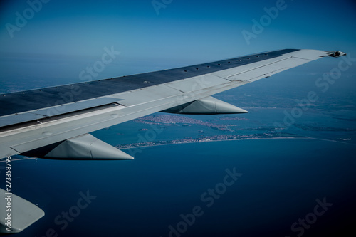 View from the plane on the coast