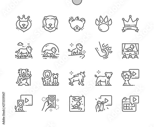 Lion alpha Well-crafted Pixel Perfect Vector Thin Line Icons 30 2x Grid for Web Graphics and Apps. Simple Minimal Pictogram