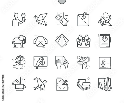 Origami Well-crafted Pixel Perfect Vector Thin Line Icons 30 2x Grid for Web Graphics and Apps. Simple Minimal Pictogram