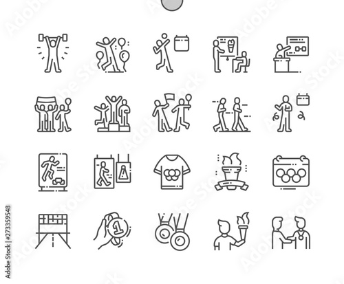 International Olympic Day Well-crafted Pixel Perfect Vector Thin Line Icons 30 2x Grid for Web Graphics and Apps. Simple Minimal Pictogram