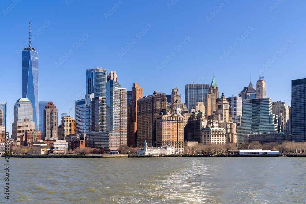 Naklejka premium New York city Lower Manhattan skyline