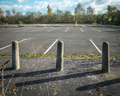 Abandoned car park of steelworks, now closed, UK