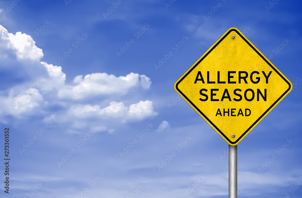 Allergy Season ahead - road sign warning